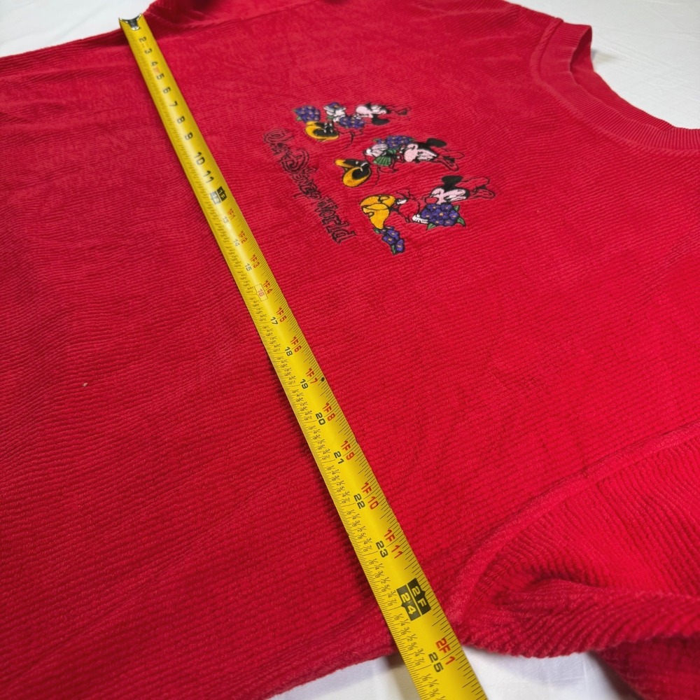 Vintage Disney Embroidered Minnie Mouse Textured Sweatshirt Size Med Russia Made - Picture 6 of 6